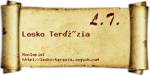Lesko Terézia névjegykártya